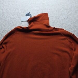 Perry Ellis Sweater Mens XL Orange Solid Turtleneck Knit Pullover Lightweight
